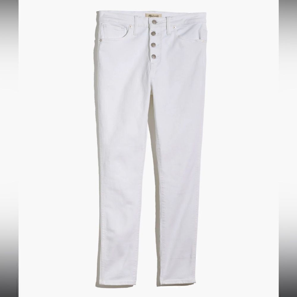 Madewell 10in High Rise Button Front Jeans in Pure White Size 26